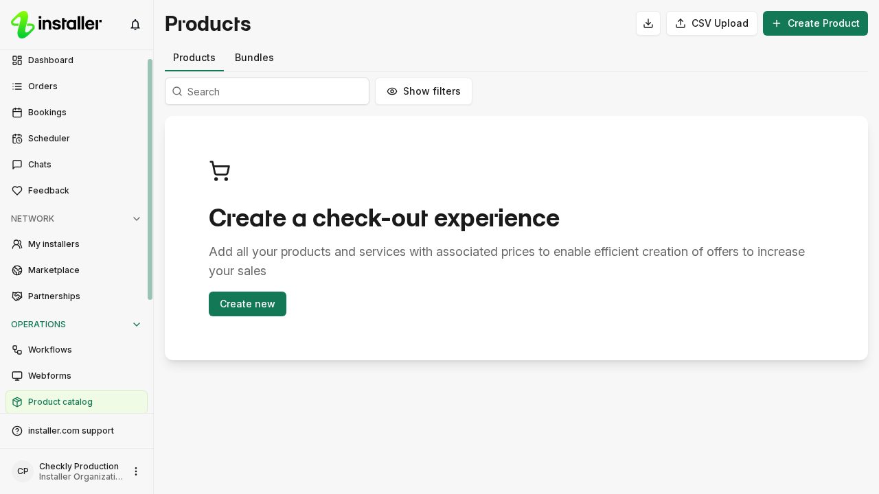 The Products item in the sidebar