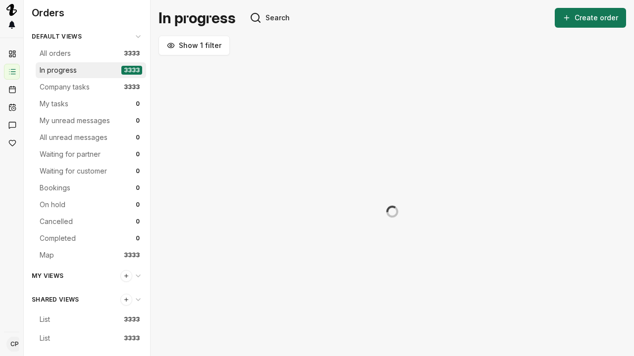 The Orders entry in the sidebar of the operator app